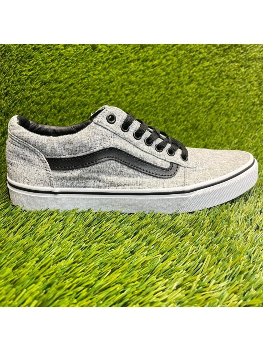 Vans Ward Textile Mens Size 9 Gray White Black Gum Athletic Skate Shoes Sneakers